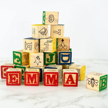 ABC & 123 WOODEN BLOCK SET - 48 PIECES